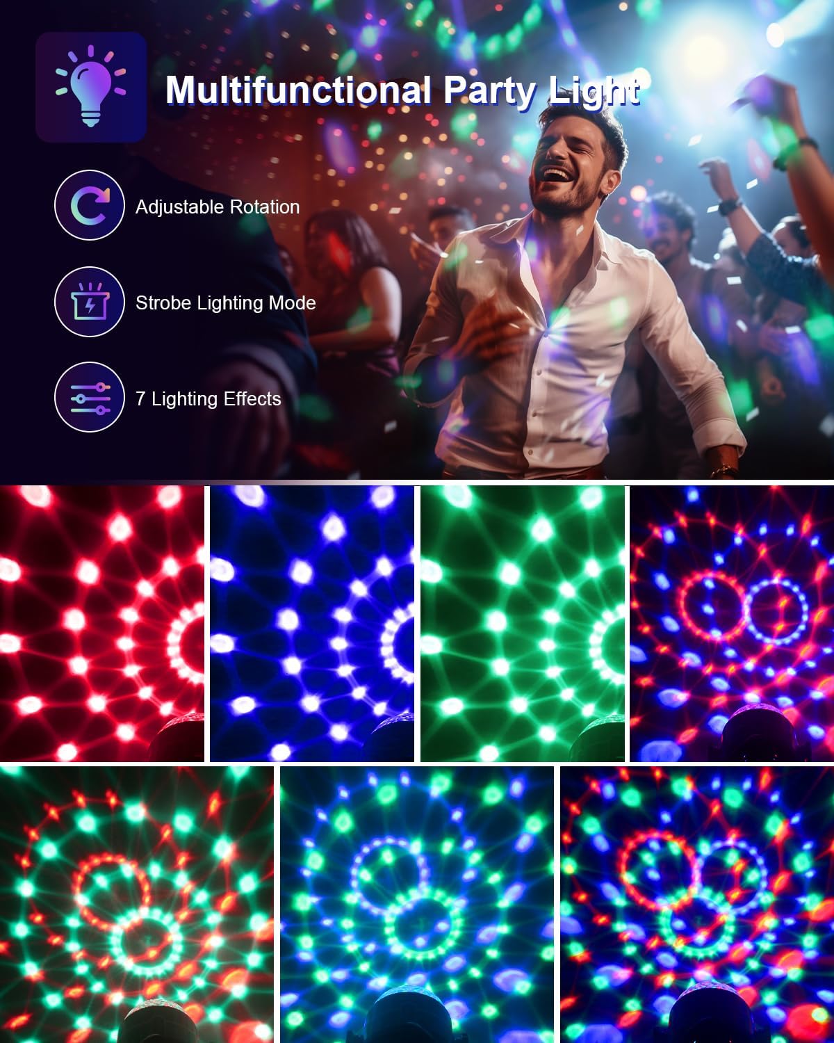 Sound Activated Disco Party Light – Remote DJ Strobe Stage Light