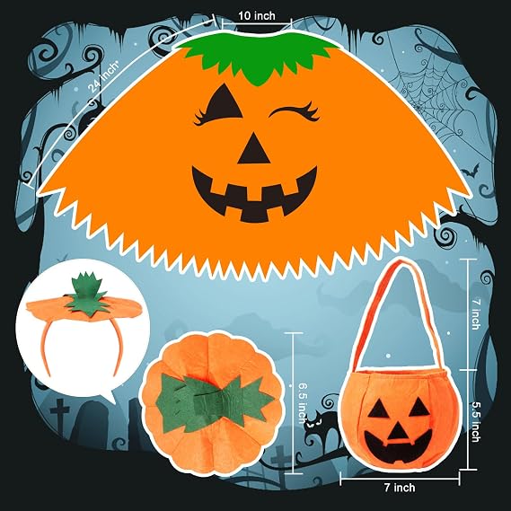 3 PCS Pumpkin Costume for Women,Halloween Costumes for Women Adult