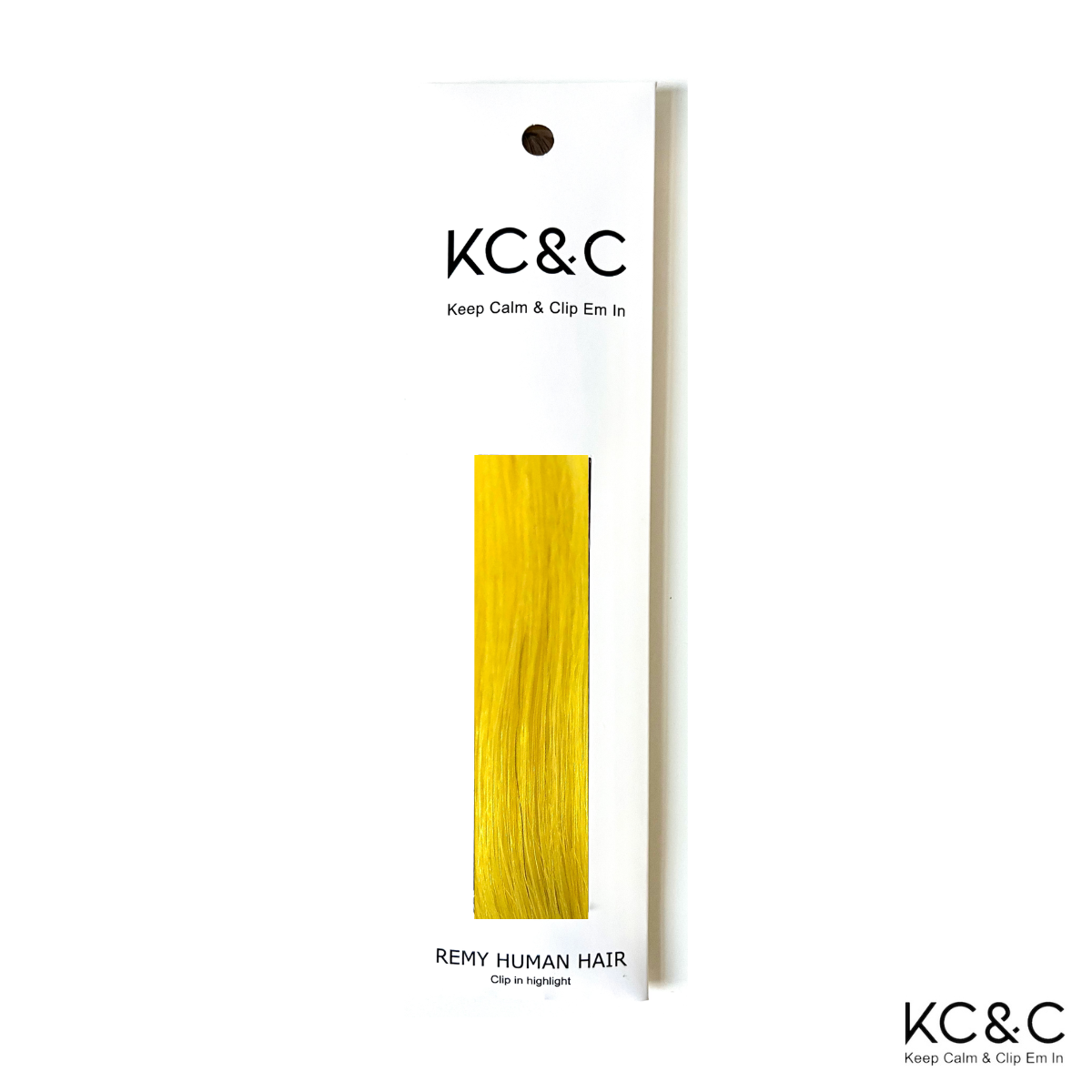 YELLOW HIGHLIGHTS 100% HUMAN HAIR CLIP-IN HAIR EXTENSIONS Set of 4