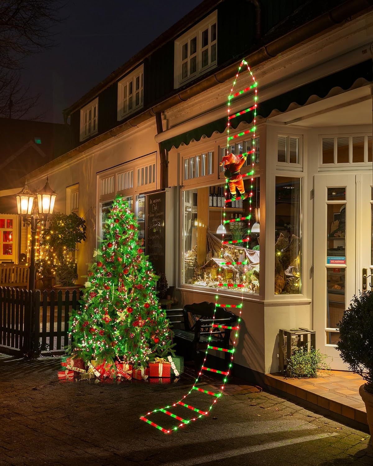 10ft Lighted Christmas Ladder with Santa Claus