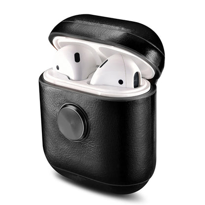 Leather Earphone Case Gyro Box For AirPods Black