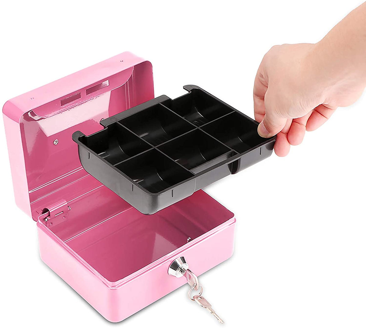 Small Metal Money Bank with Lock Coin Cash Safe Box Piggy Bank