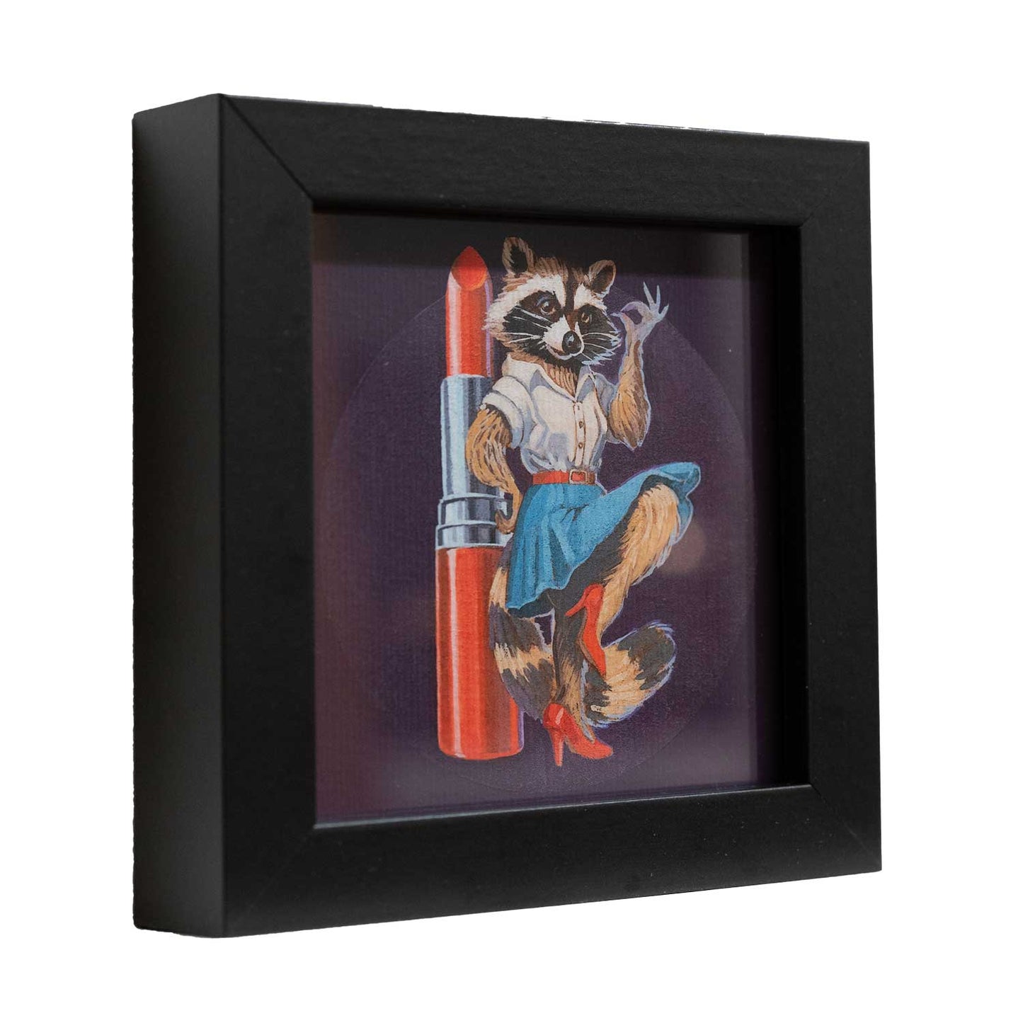 Pocket Art, Print im Rahmen, 10 x 10 cm, Retro Lipstick