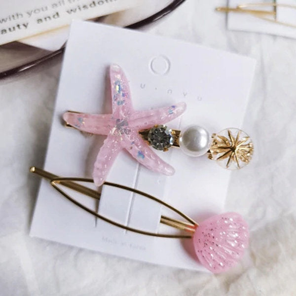 Starfish & Pearl Hair Clip