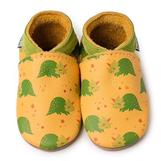 Leather Baby Shoes - Jagger Yellow - Inch Blue