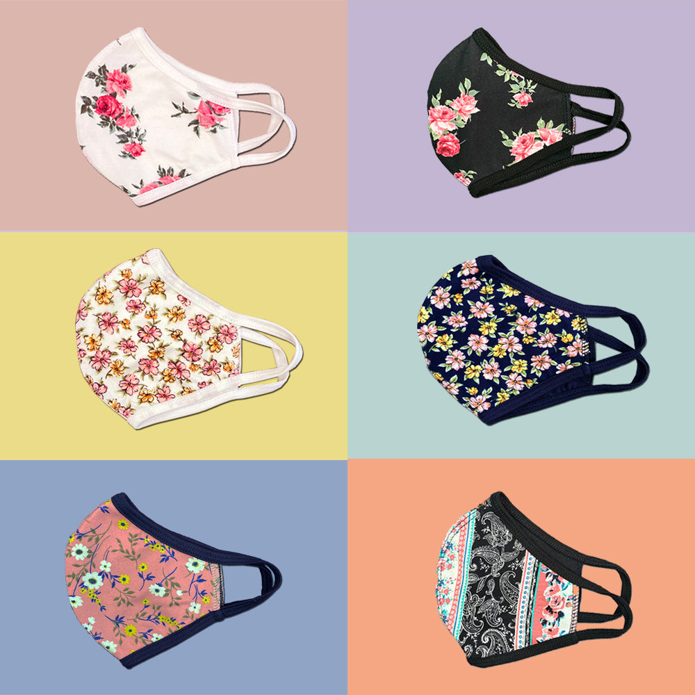 Pack of 25 fashion Floral flower washable reusable fabric face mask