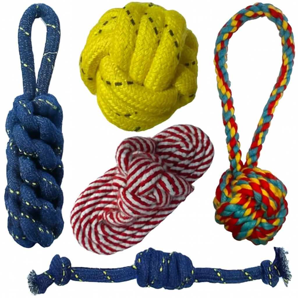 Slipper Ball Knot Handle Rope Dog Chew Toy Combo