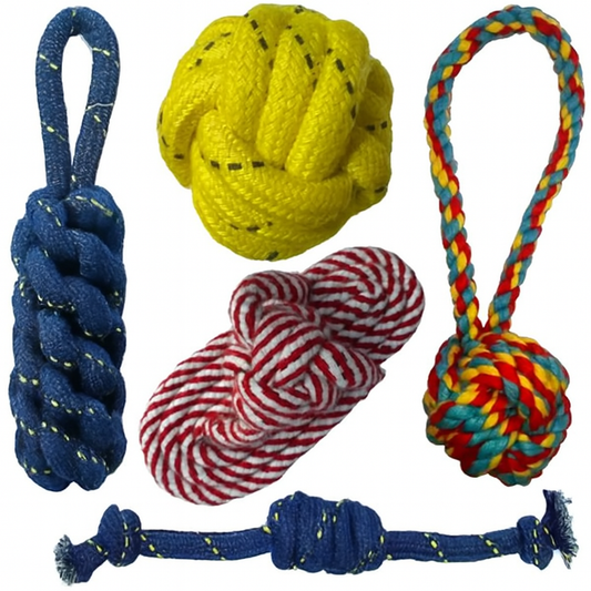 Slipper Ball Knot Handle Rope Dog Chew Toy Combo