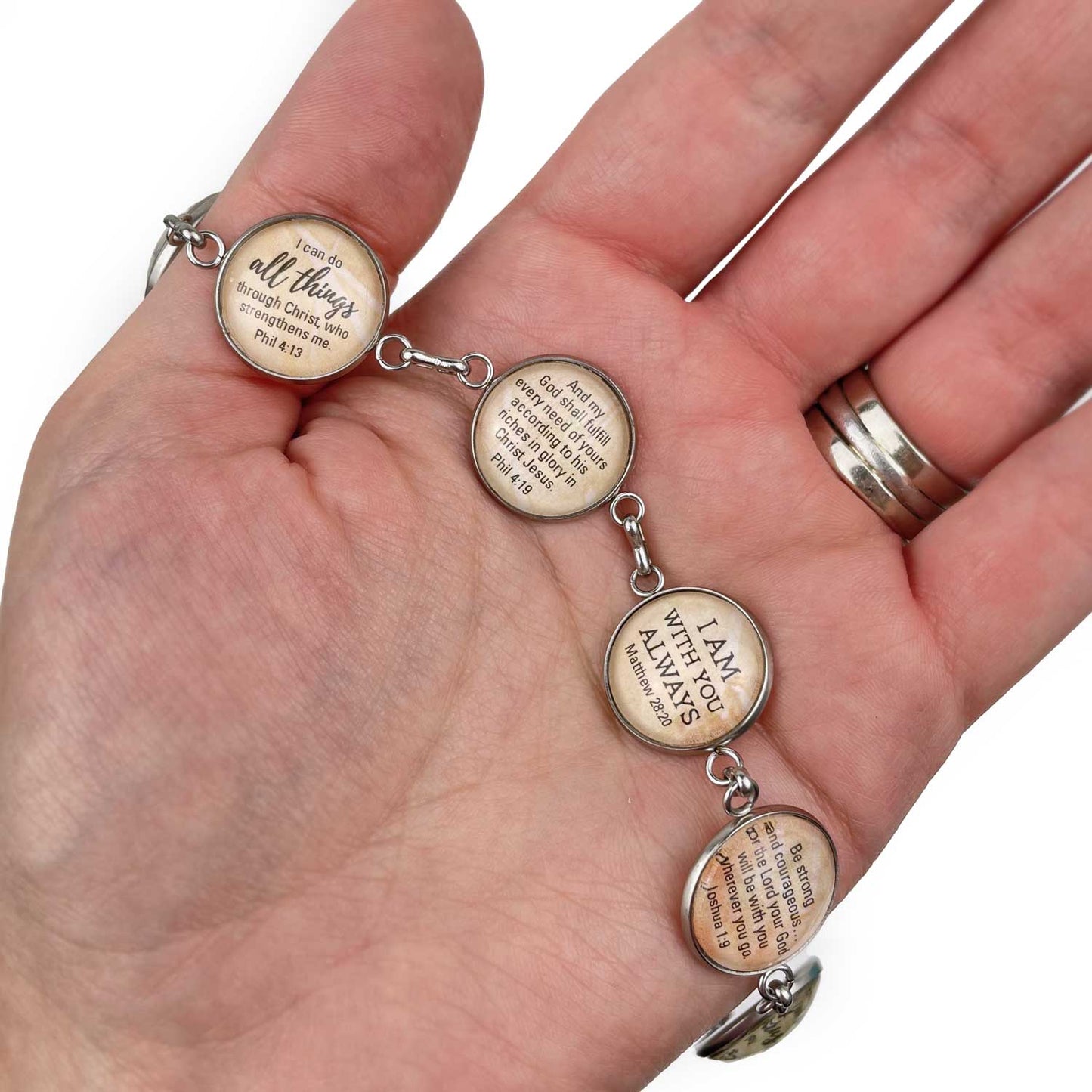 I Love of Wine - Glass Charm Stainless Steel Bracelet with Wine Bottle