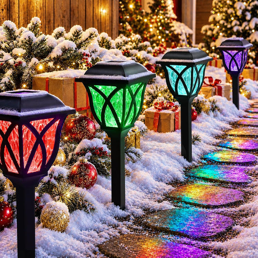 Solar Christmas Outdoor Multicolor Pathway Lights