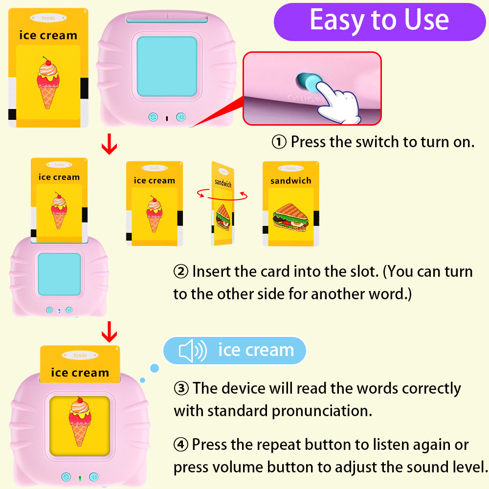 For Kids Electronic Cognitive Cards Talking Flash Cards Audio Books