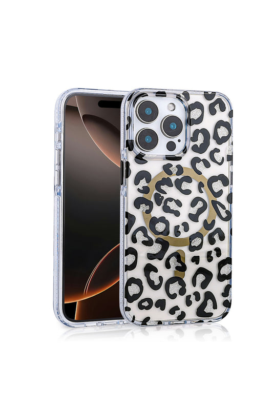 iPhone 16 Pro Case with MagSafe Feature, Jago Leopard Design Cover