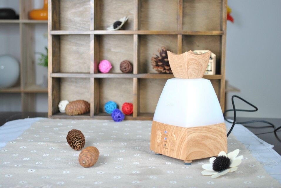 Perfume Bottle Wooden LED Aroma & Humidifier by