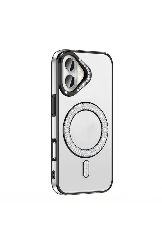 iPhone 16 Plus Case Karetta Diamond Stone Patterned Magsafelier Cover