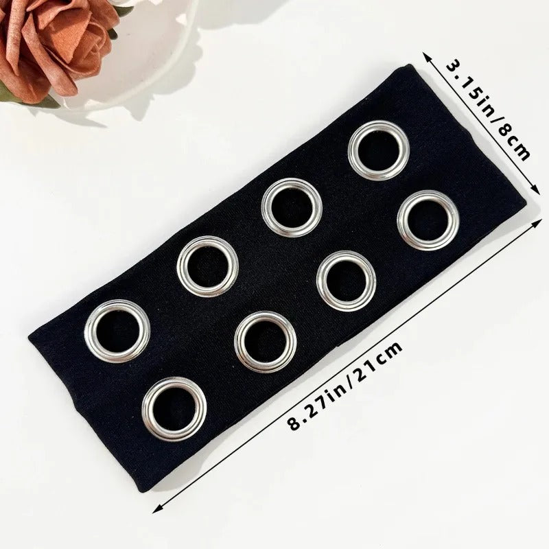 Hip-Hop Punk Style Hollow Metallic Stretch Headband