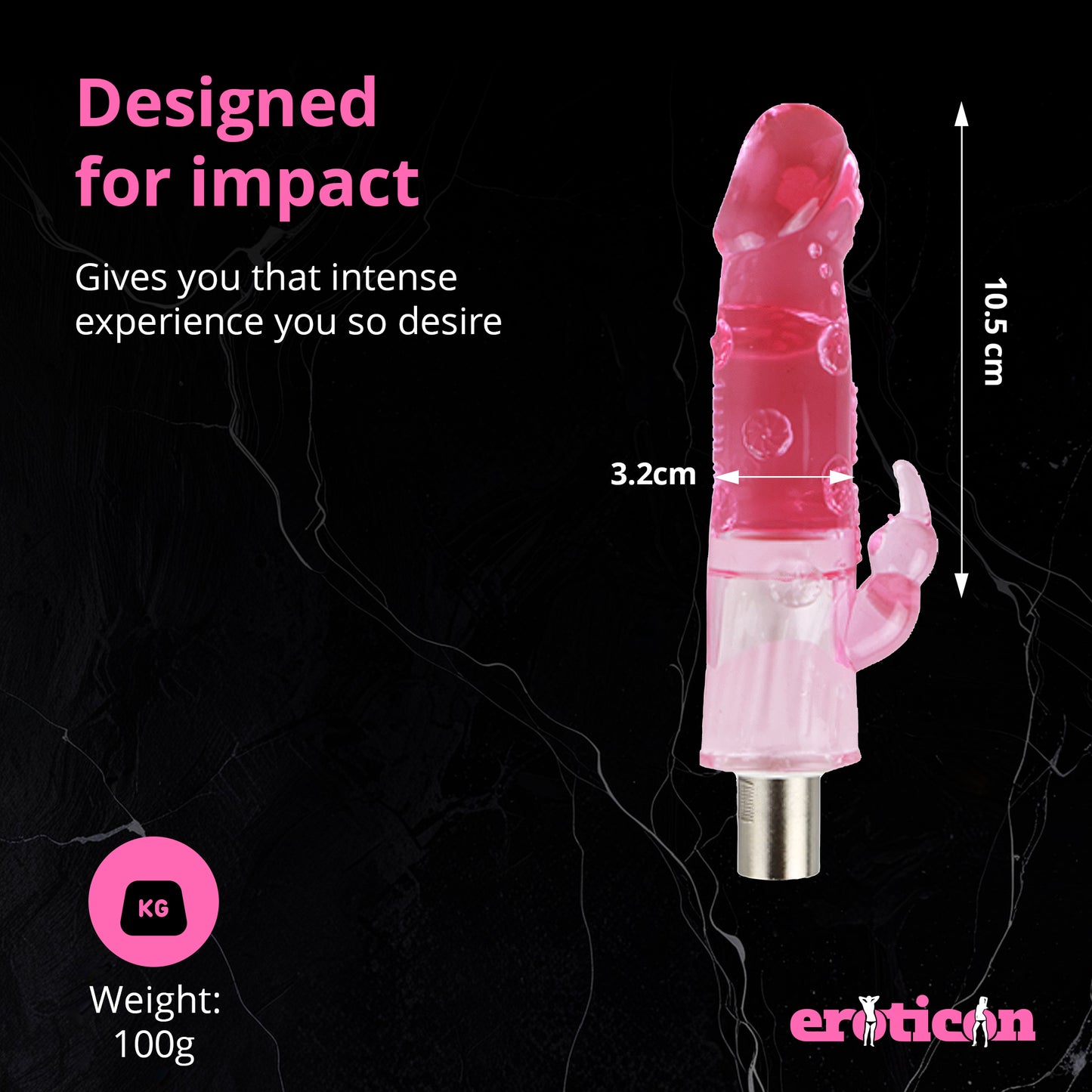 Dildo Attachment 10.5cm Small and Thick for Eroticon SM