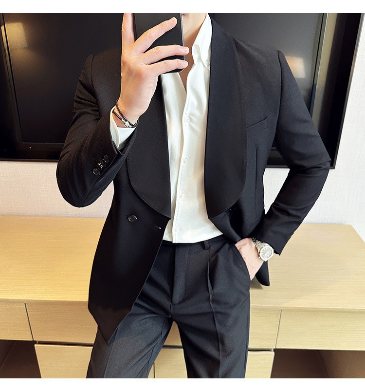 RoyalElite™ Men's Suit – Double-Breasted Business Elegance