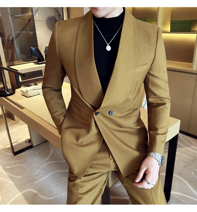 RoyalElite™ Men's Suit – Double-Breasted Business Elegance