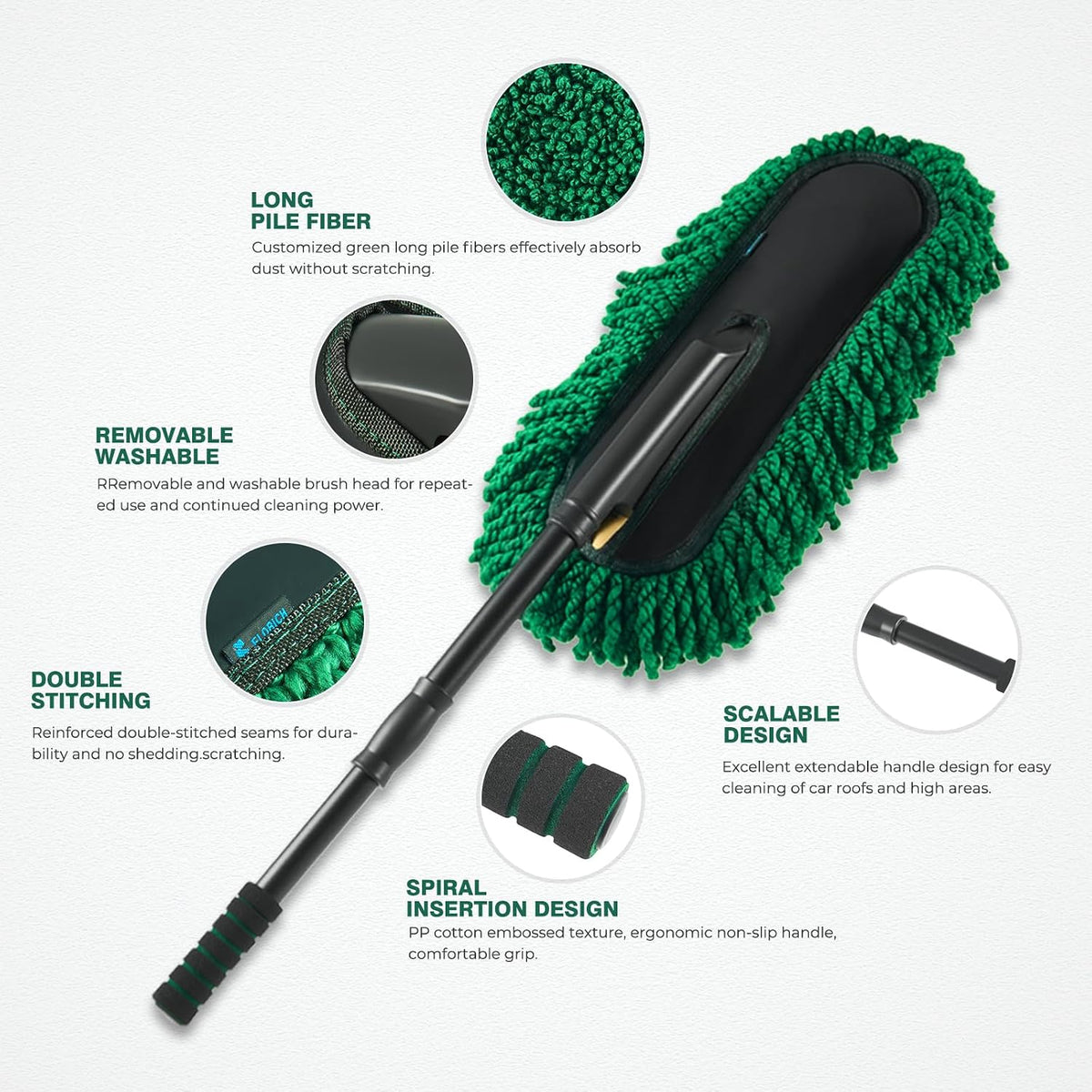 Extendable Car Windshield Cleaner – Microfiber Duster