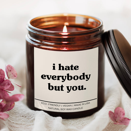 I Hate Everybody But You Candle