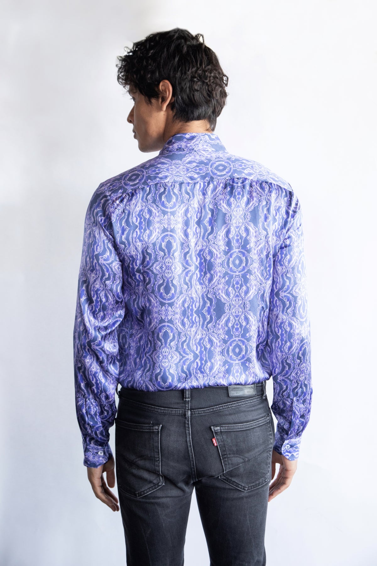 HYPNOTIC PURPLE 100% SILK SHIRT