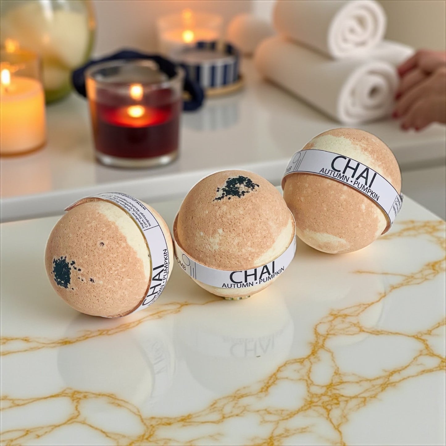 Chai Pumpkin and Autumn Halloween Large Bath Bomb - 8oz