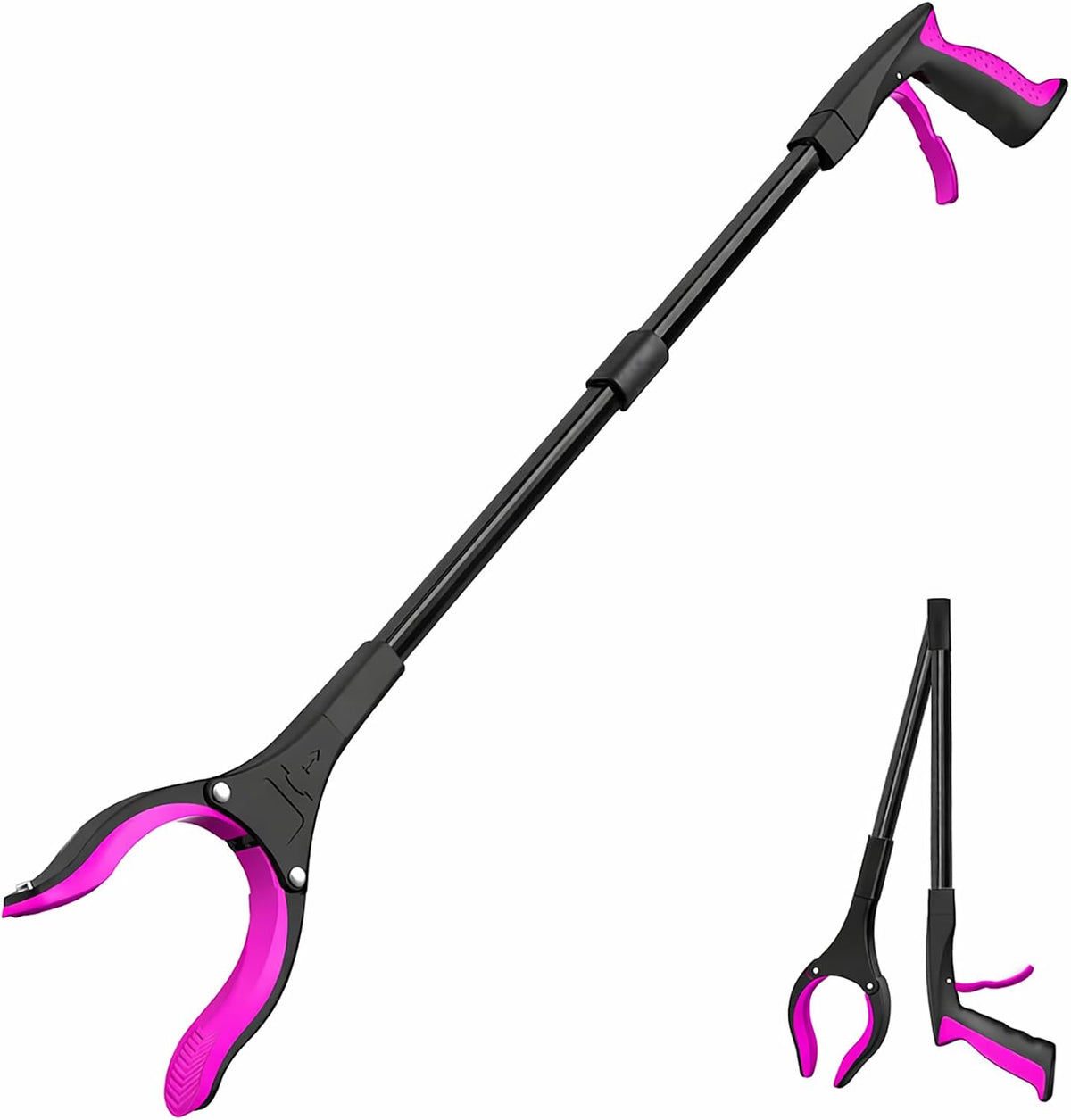32-Inch Foldable Reacher Grabber Tool with Rotating Jaw & Magnet