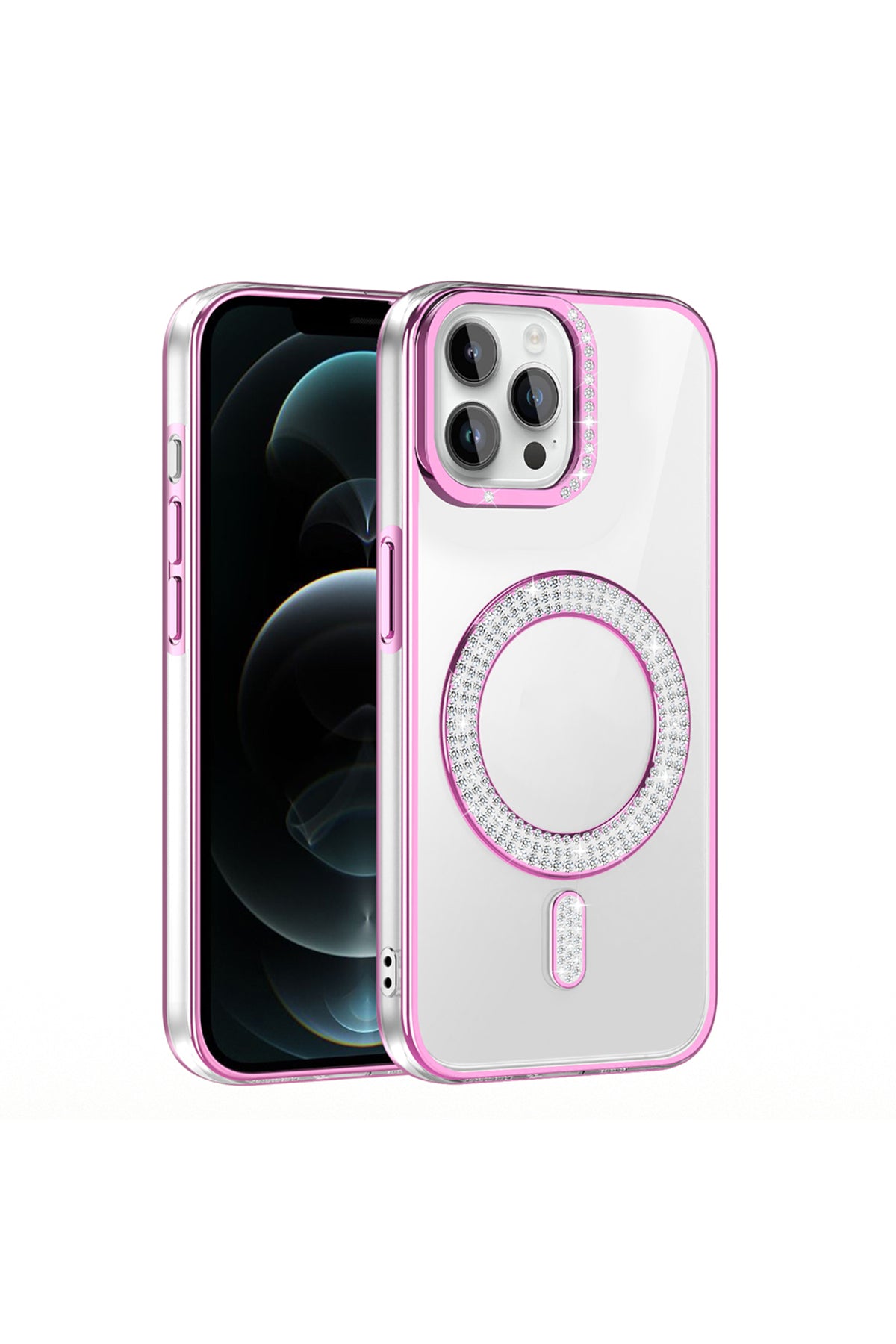 iPhone 12 Pro Case Karetta Diamond Stone Patterned Magsafelier Cover