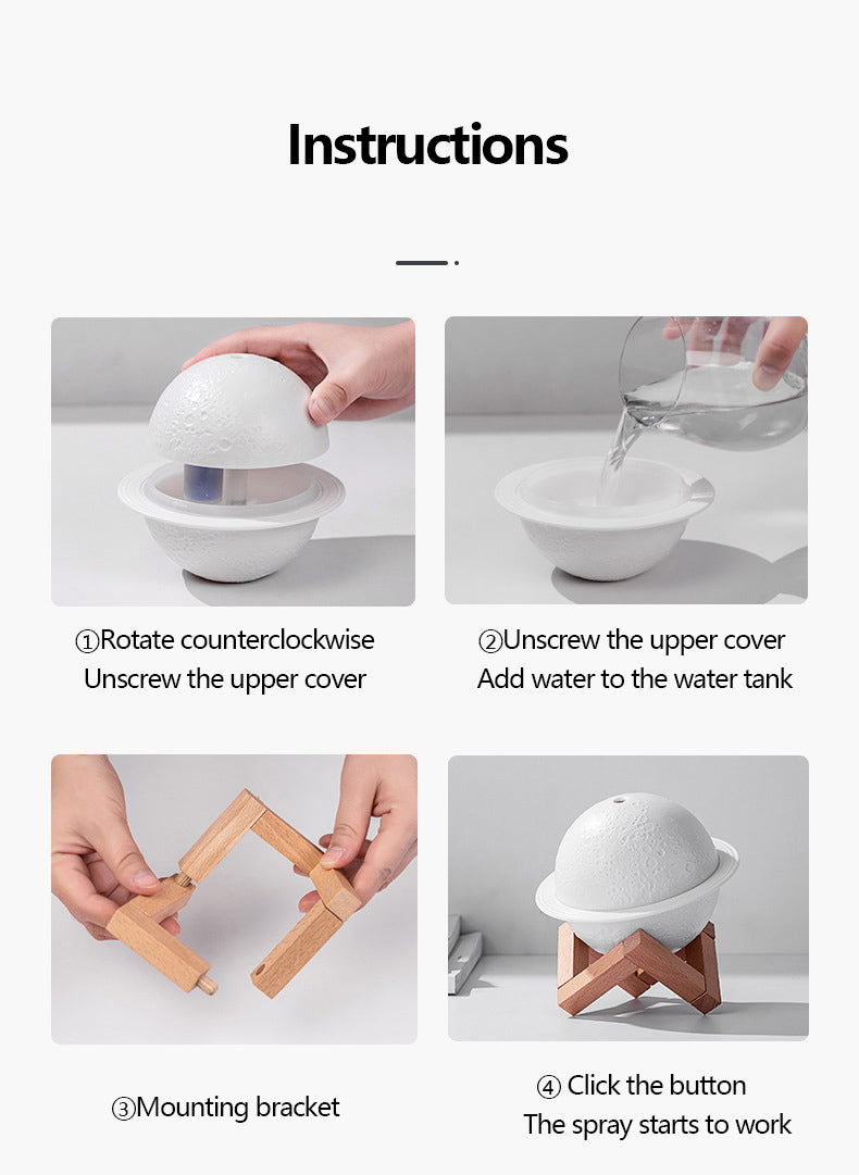 200Ml 3D Moon Lamp Air Purifier