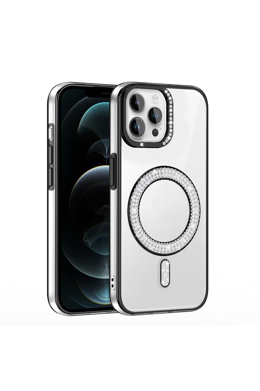 iPhone 12 Pro Case Karetta Diamond Stone Patterned Magsafelier Cover