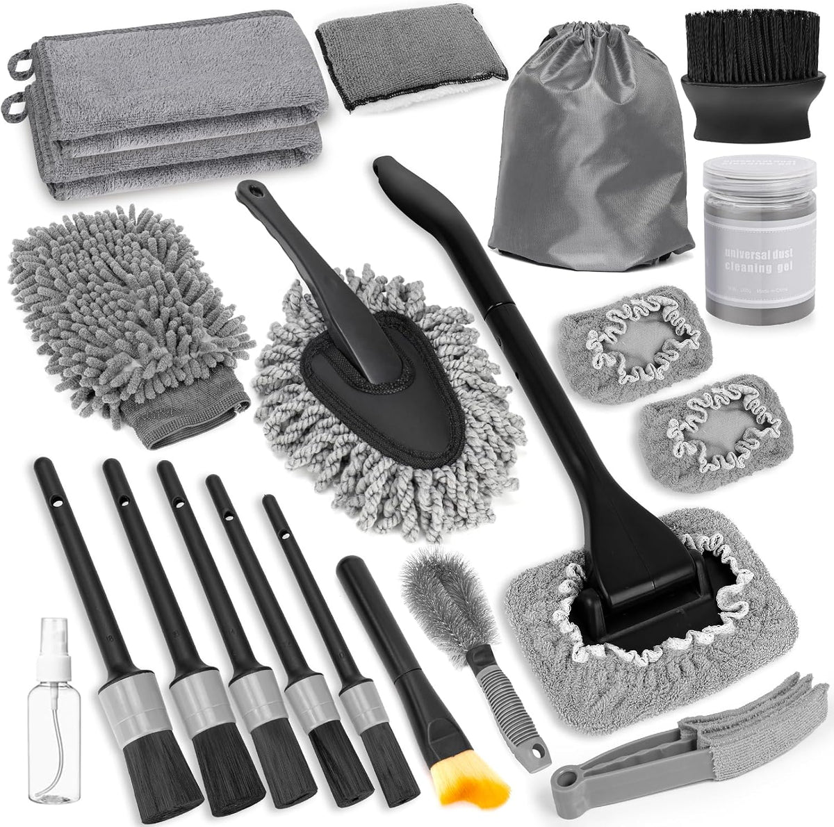 20Pcs Windshield Cleaner & Car Detailing Kit