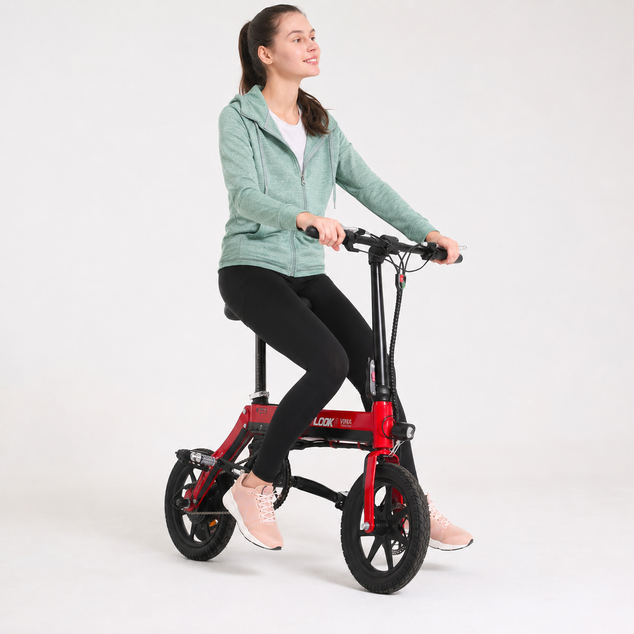 LOOK 14 Inch Foldable Electric Mini Bike with 350W Brushless Motor