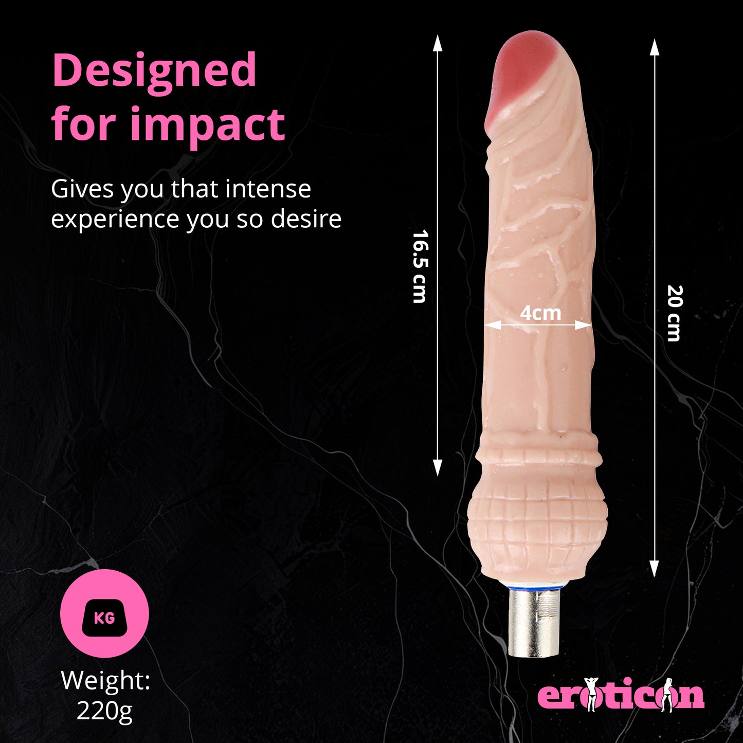Dildo 20cm Large White for the Eroticon Fucking Machine