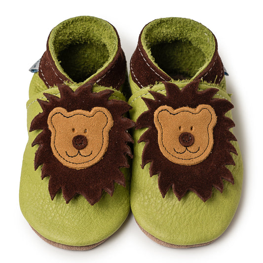 Leather Baby Shoes - Leo Pistachio - Inch Blue