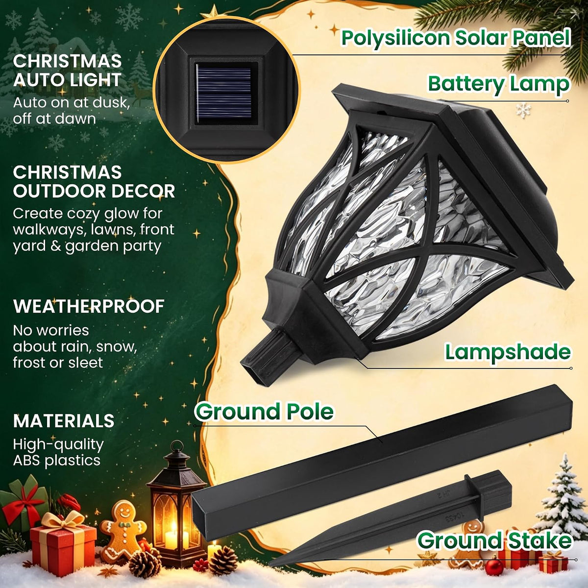 Solar Christmas Outdoor Multicolor Pathway Lights