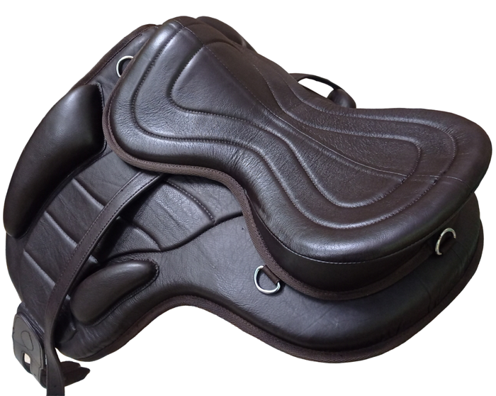 Brown Leather Softy Treeless Horse Saddle Size 13" to 18"