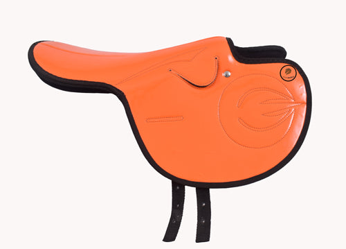 Orange Synthetic Racing Exersize Saddle Sizes 15" to 18" Inch