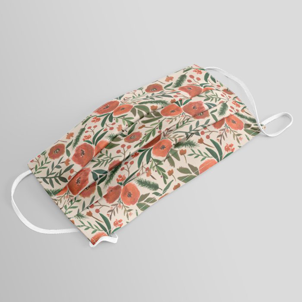 Christmas Floral Face Mask