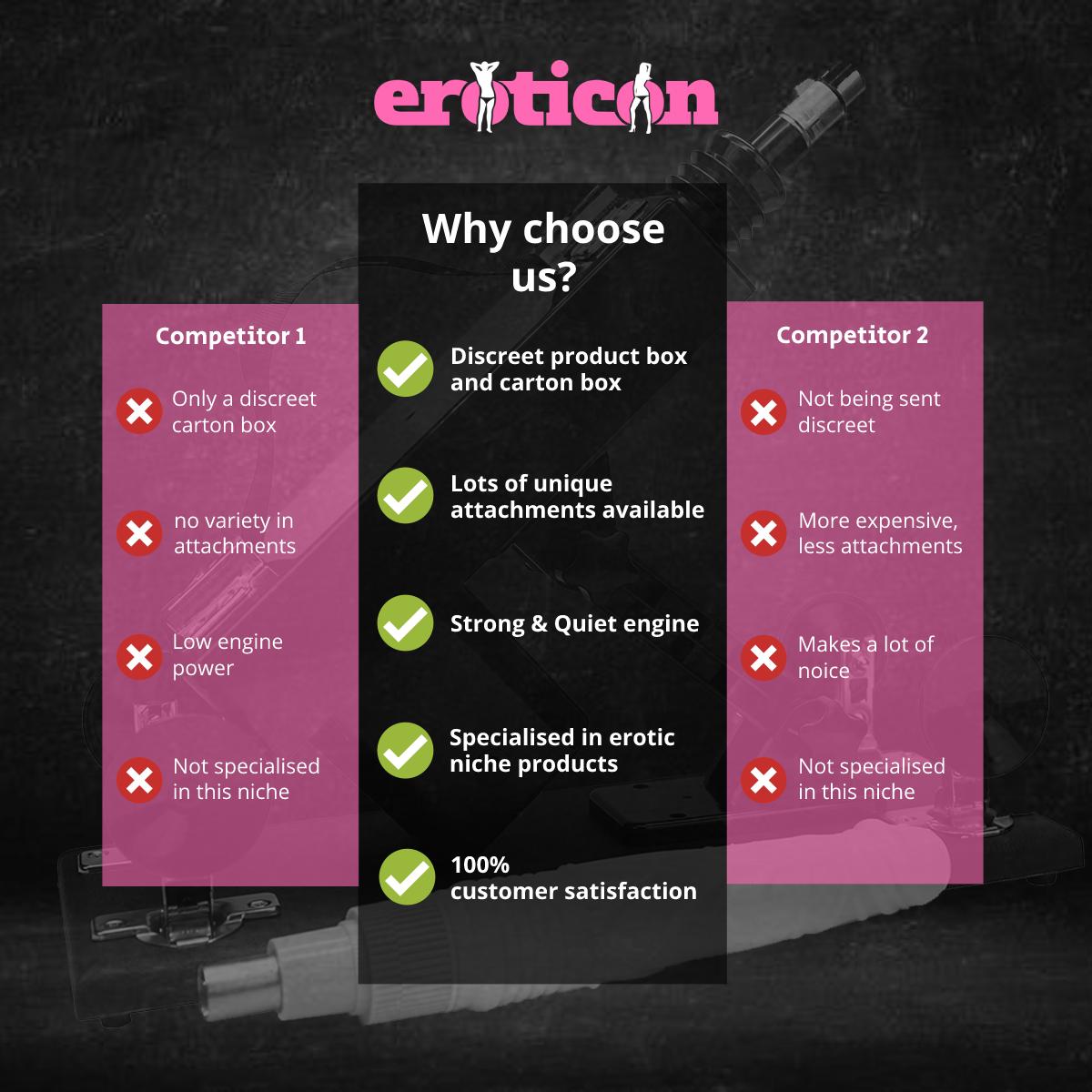 Jeremy Sex machine by Eroticon with 1 pocket pussy and dildo
