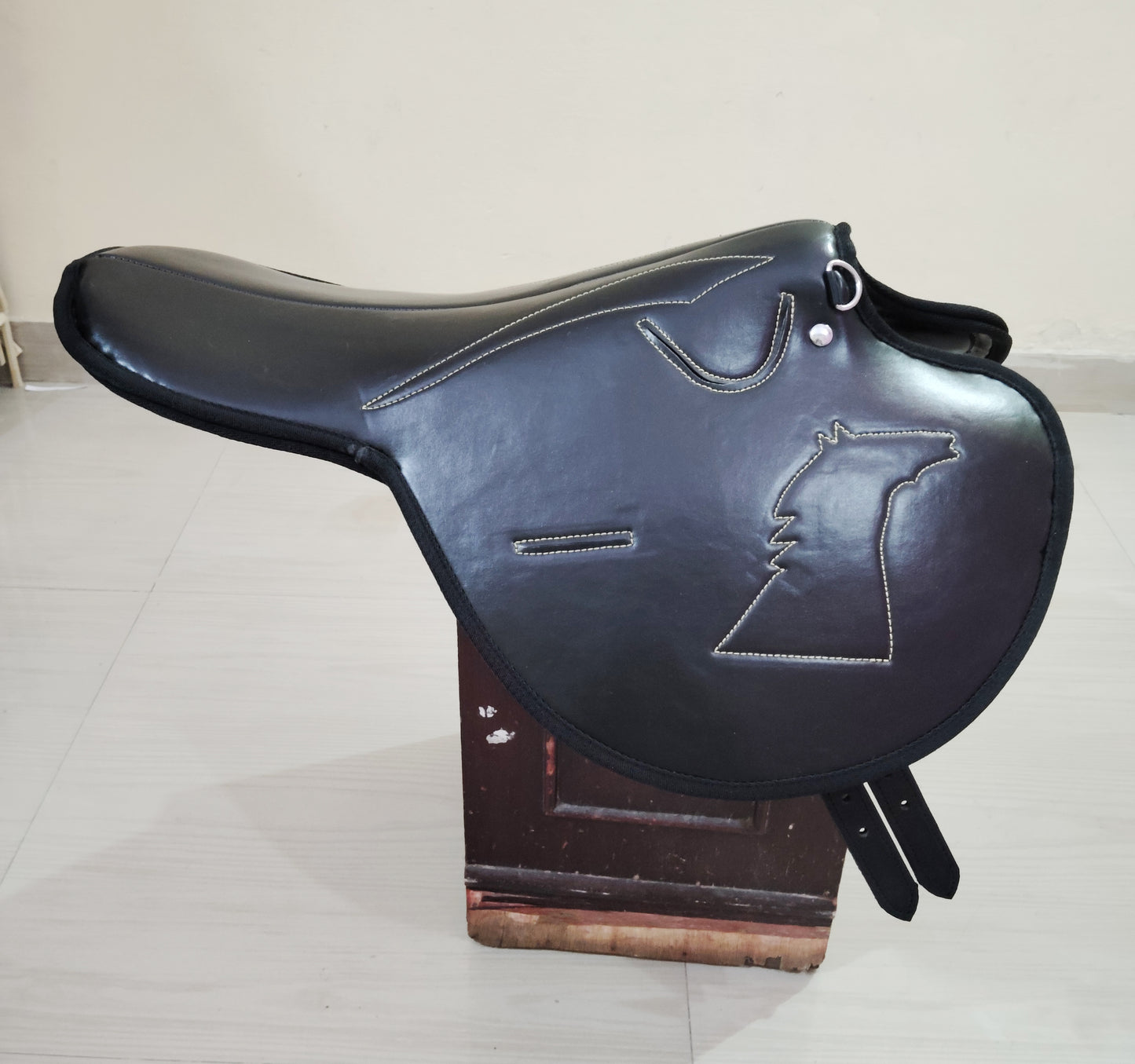 Synthetic Racing Exersize Horse Saddle Black Size 15" to 18"