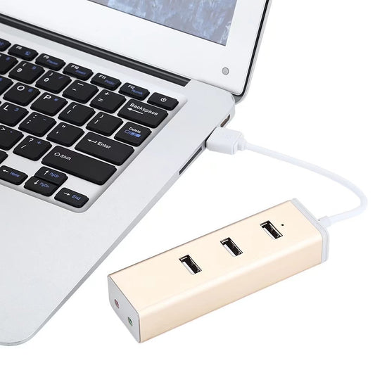 Aluminum Casing USB 3.0 HUB with Sound Adapter