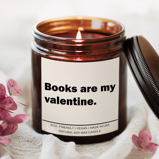 Books are my valentine Candle