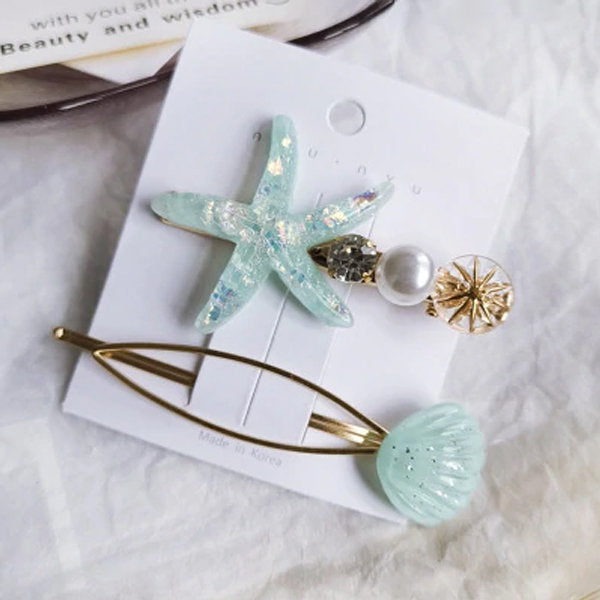 Starfish & Pearl Hair Clip