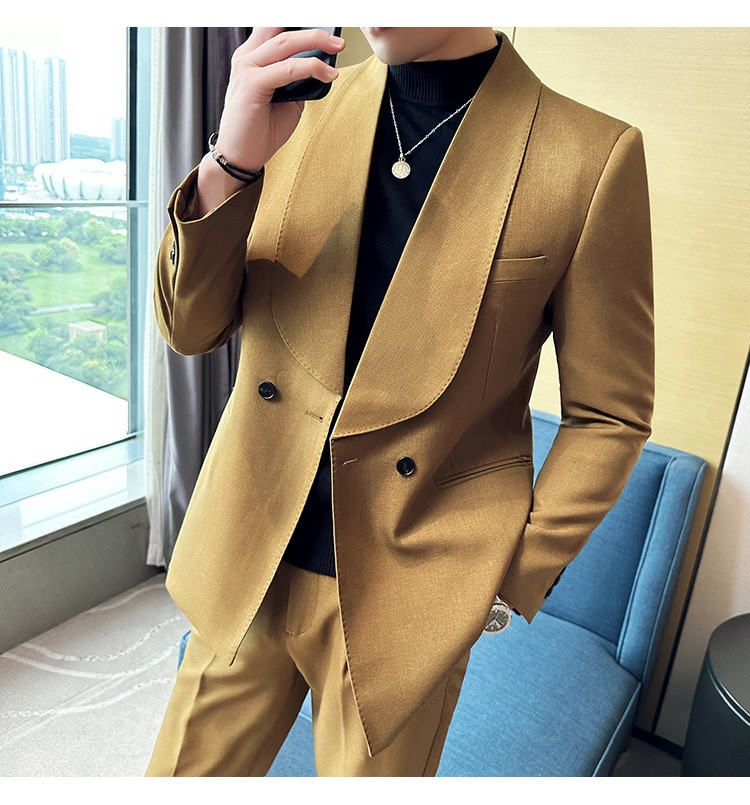 RoyalElite™ Men's Suit – Double-Breasted Business Elegance