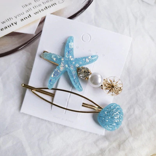 Starfish & Pearl Hair Clip