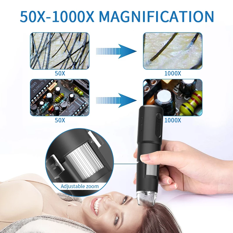 1000X Digital WIFI Microscope Portable Magnifier Camera Android IOS