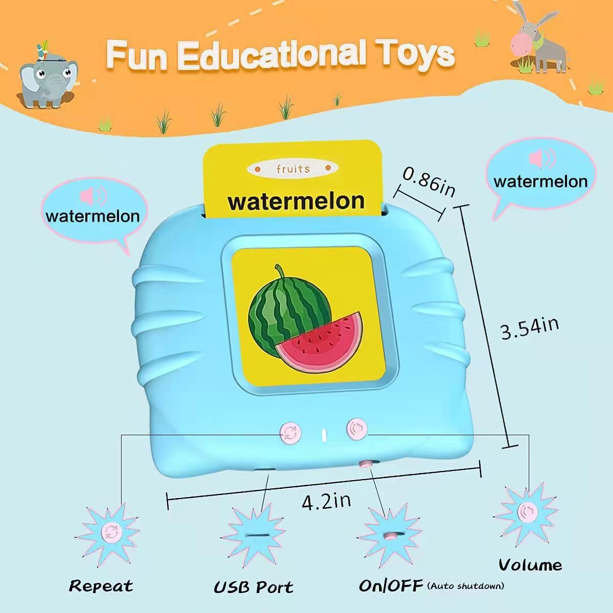 For Kids Electronic Cognitive Cards Talking Flash Cards Audio Books