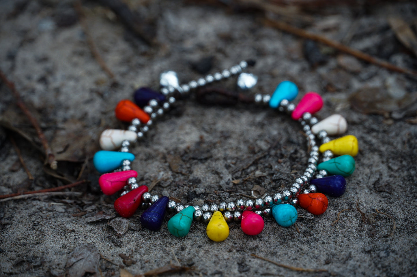 Ocean Drop Double Stranded Boho Silver Bracelets