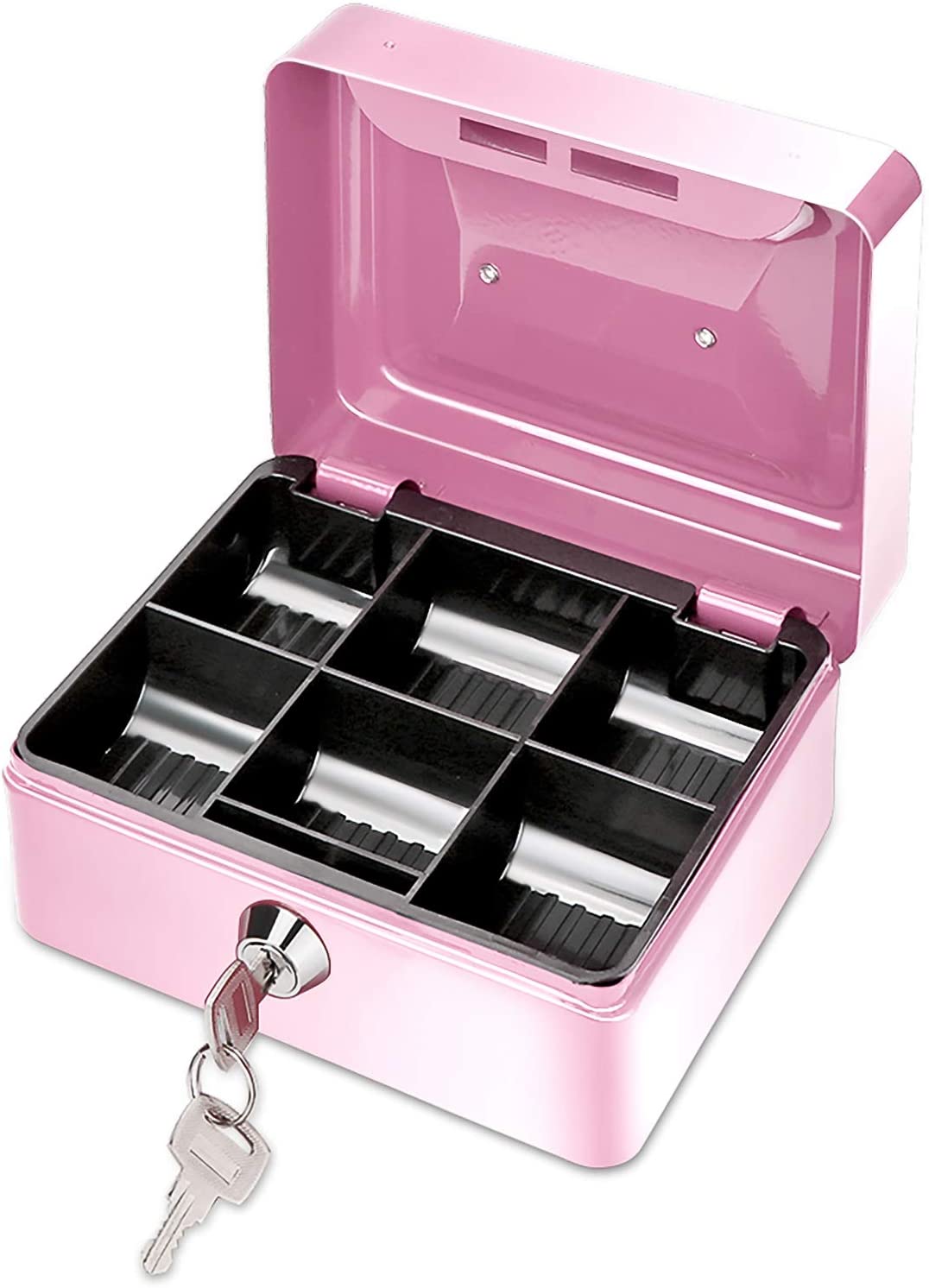 Small Metal Money Bank with Lock Coin Cash Safe Box Piggy Bank