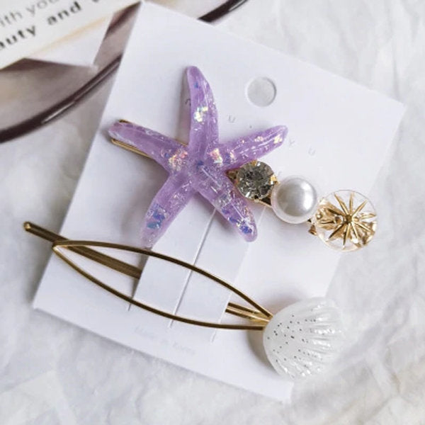 Starfish & Pearl Hair Clip